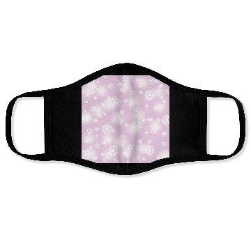 Discover Violet Snowflakes Pattern Face Masks