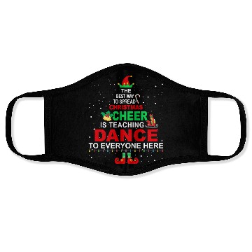 Discover Dance Teacher Christmas Face Masks Elf Cheer Face Masks