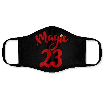 Discover Magic 23 red number Face Masks
