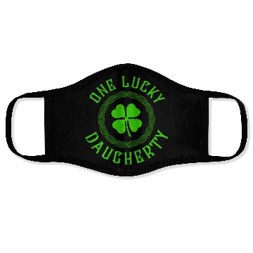 Discover One Lucky Daugherty Irish Family 4 Leaf Clover Face Masks