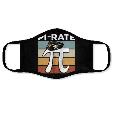 Discover Pirate Girls Boys Pi Symbol 3.14 Math Face Masks