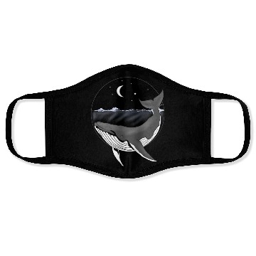 Discover Humpback whale at night Face Masks