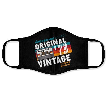 Discover 1973 Vintage Birthday Vintage Gift Retro Face Masks