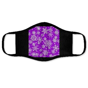 Discover Purple Snowflakes Pattern Face Masks