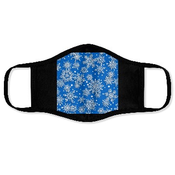 Discover Blue Snowflakes Pattern Face Masks