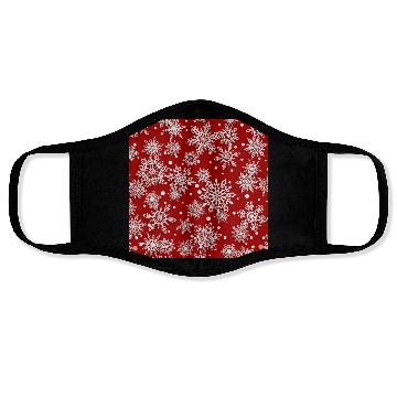 Discover Red Snowflakes Pattern Face Masks