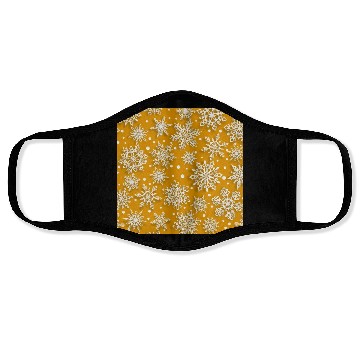 Discover Elegant Orange Snowflakes Pattern Face Masks