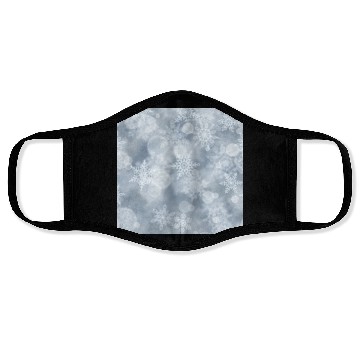 Discover Grey White Snowflakes Pattern Face Masks
