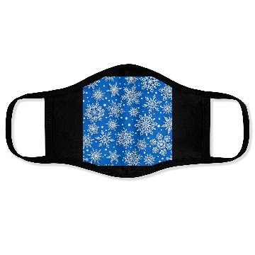 Discover Elegant Blue Snowflakes Pattern Face Masks