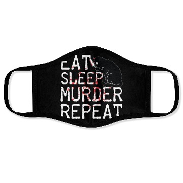 Discover Eat Sleep Murder Repeat Scary Cat Horror Costume Face Masks