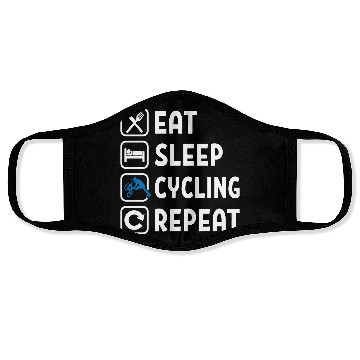 Discover Eat Sleep Cycling Repeat Face Masks