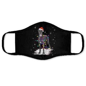 Discover Great Dane With Christmas Lights Santa Face Masks