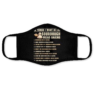 Discover Sourdough Bread Baking Foodie Baker Cooking Face Masks