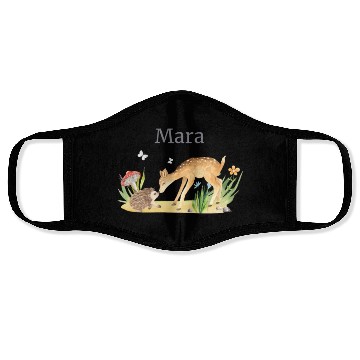 Discover Forest Animal Deer Hedgehog Flowers Name Mara Face Masks