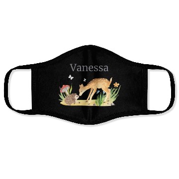 Discover Forest Animal Deer Hedgehog Flowers Name Vanessa Face Masks
