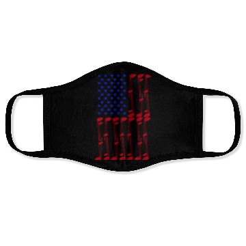 Discover American flag made of golf accessory - outing Face Masks