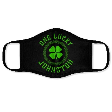 Discover One Lucky Johnston Irish Family Four Leaf Clover Face Masks