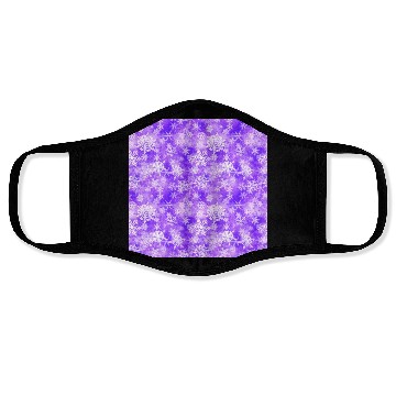 Discover Purple White Snowflakes Pattern Face Masks
