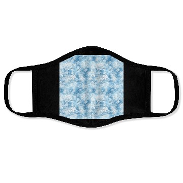 Discover Blue White Snowflakes Pattern Face Masks
