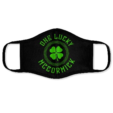 Discover One Lucky McCormick Irish Family Four Leaf Clover Face Masks