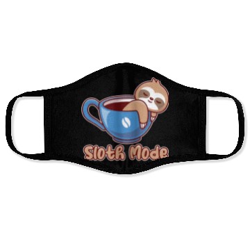Discover Funny cute lazy sloth coffee design for cool sloth Face Masks