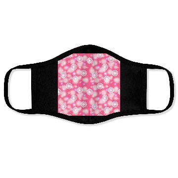 Discover Pink White Snowflakes Pattern Face Masks