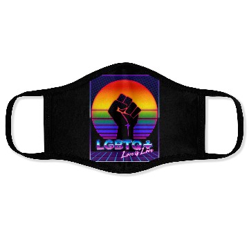 Discover LGBT Pride 80s Retro Vaporwave Sunset Face Masks