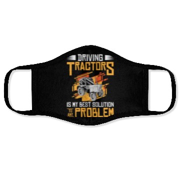 Discover Problem Solution Tractor Farming Agriculture Face Masks