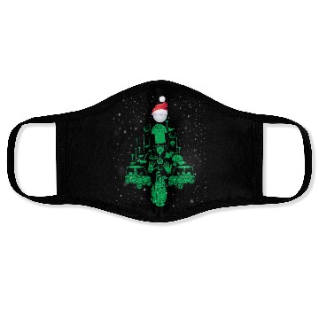 Discover Golfing Christmas Tree Face Masks