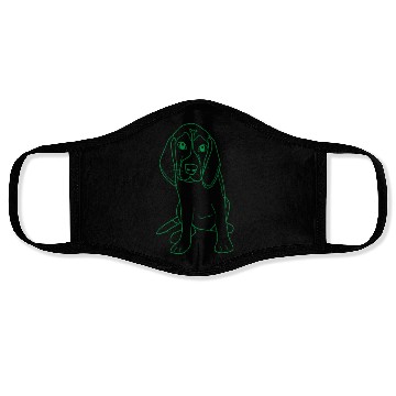 Discover Beagle Dog Green Face Masks