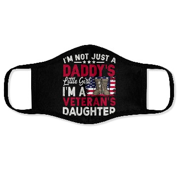 Discover US Veteran's Daughter Veterans Day Patriotic Ameri Face Masks