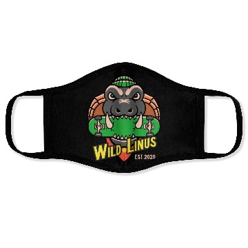 Discover Skating Crocodile by Wild Linus Germany Face Masks