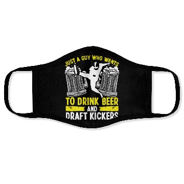 Discover Fantasy Football Player Drinking Draft Kickers Face Masks
