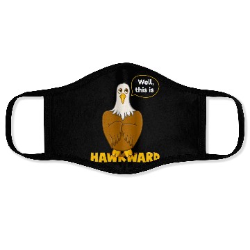 Discover Hawk Word Pun for Animal Lovers Face Masks