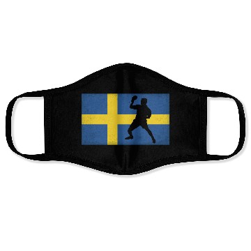 Discover Sweden Table Tennis Player Swedish Flag Face Masks