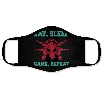 Discover Eat Sleep Game Repeat | Video Game Console Gaming Face Masks