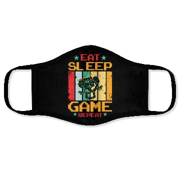 Discover Eat Sleep Game Repeat | Video Game Console Gaming Face Masks