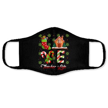 Discover Love Christmas Teacher Life Face Masks