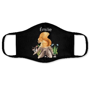 Discover Forest animal squirrel with name Émilie Face Masks