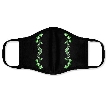 Discover green line dash plant Face Masks