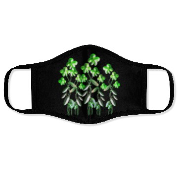 Discover green flowers icon glitter plants Face Masks