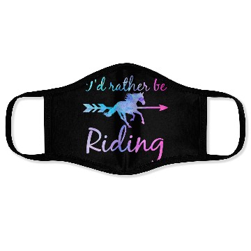Discover ID RATHER BE RIDING Horse Lover Funny Equestrian Face Masks