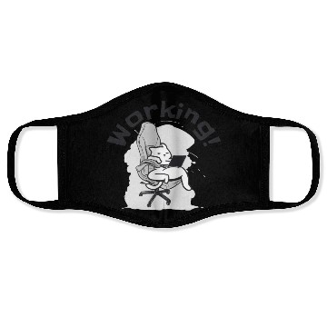 Discover Working Cat Busy Cat Owner Professional Worker Face Masks
