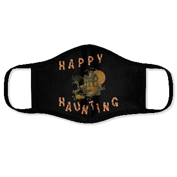 Discover Happy haunting party pumpkins dead house bat Face Masks