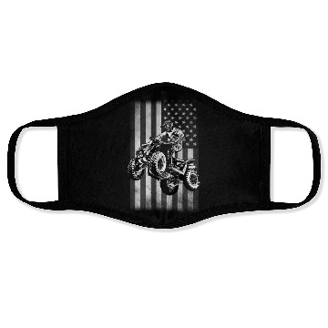 Discover ATV 4Wheeler Racer Jump USA Flag Face Masks