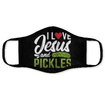 Discover I Love Jesus And Pickles Face Masks