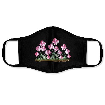 Discover plants pink flowers nature icon Face Masks