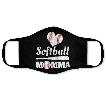 Discover Softball Momma Mother's Day Ball Sports Mom Mommy Face Masks