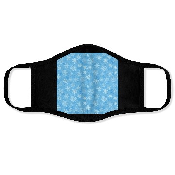 Discover Pretty Light Blue Snowflakes Pattern Face Masks