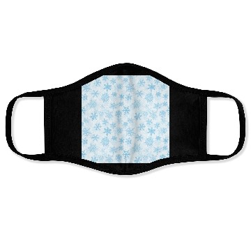 Discover Elegant Snowflakes Pattern White Blue Face Masks